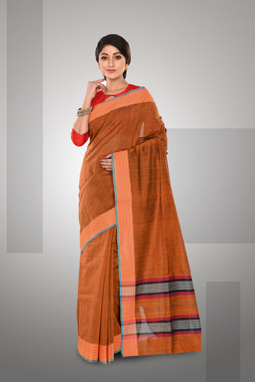 Khadi Silk Sari - Brown - NamegStore